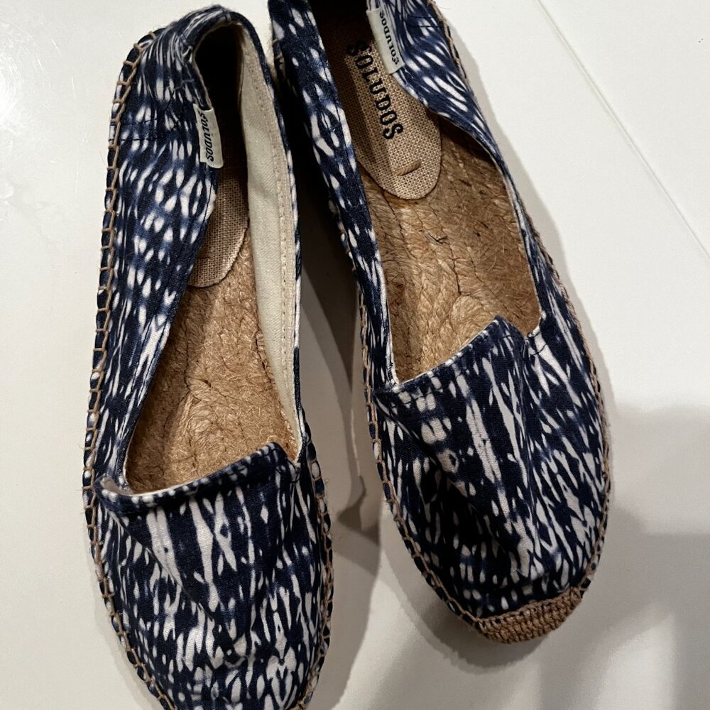 Espadrilles – Urban Outfitters Women’s Blue and White‎ Soludos (Size 8 ½)